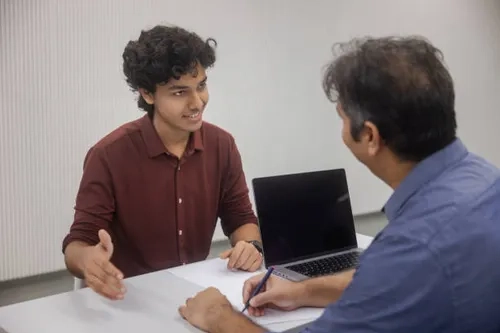 Professional in meeting