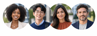 A globally diverse group of people supported by Expert Hire