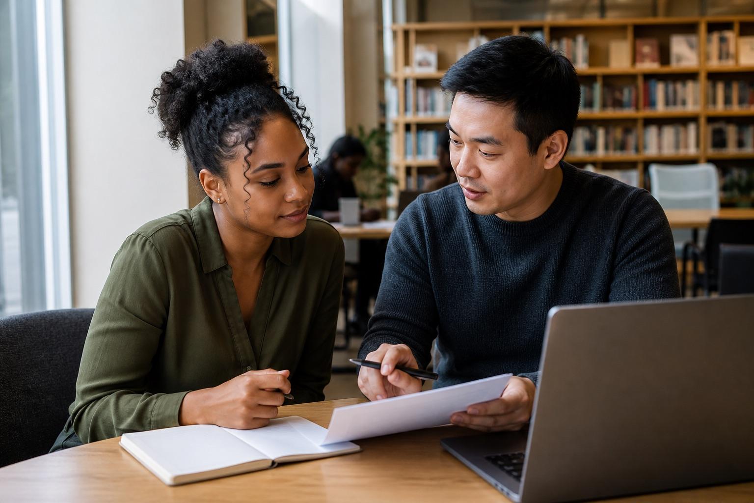 A job seeker preparing for an interview with a career mentor