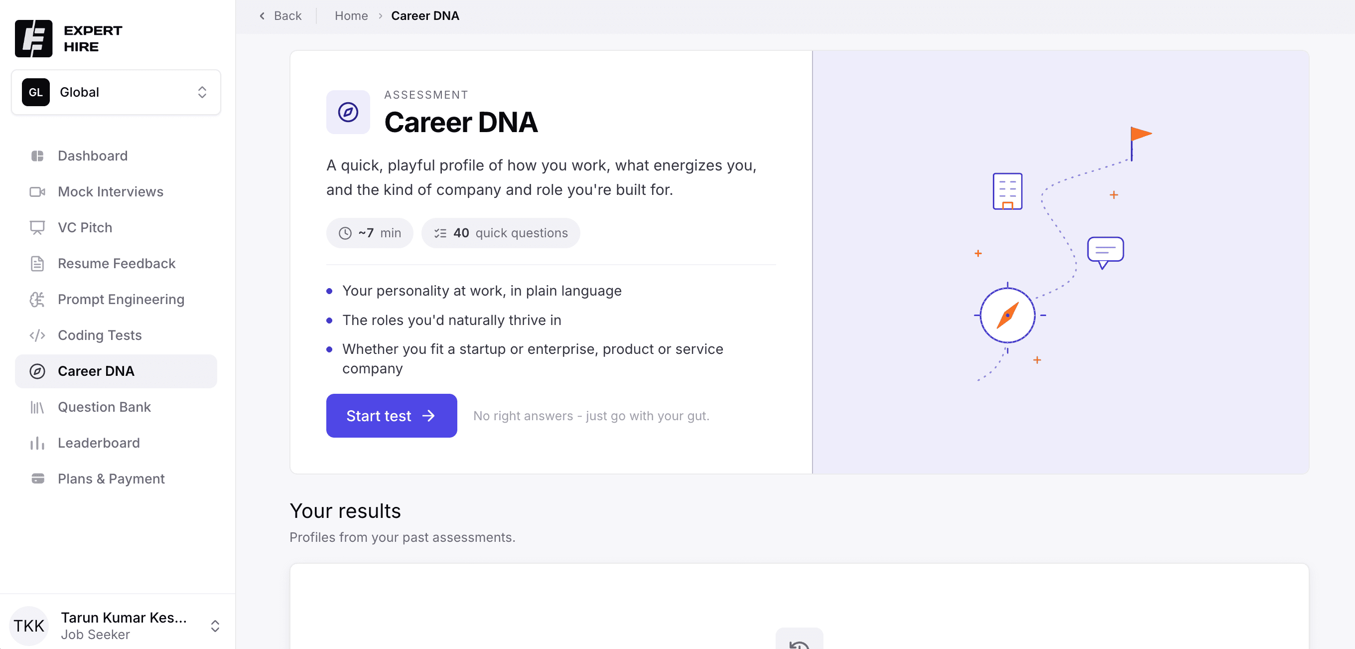 The Expert Hire work-style and career direction assessment