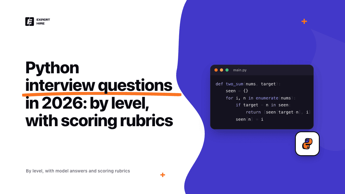 Python interview questions in 2026: by level, with model answers and scoring rubrics Python interview questions in 2026: by level, with model answers and scoring rubrics