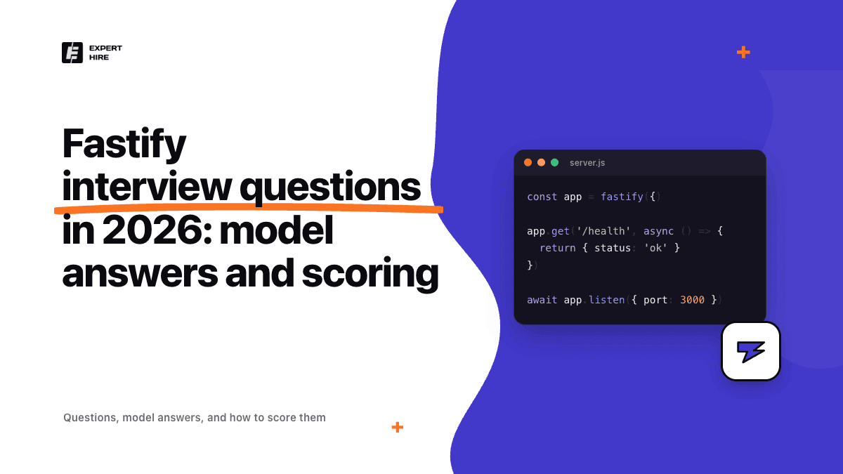 Fastify interview questions in 2026: questions, model answers, and how to score them Fastify interview questions in 2026: questions, model answers, and how to score them
